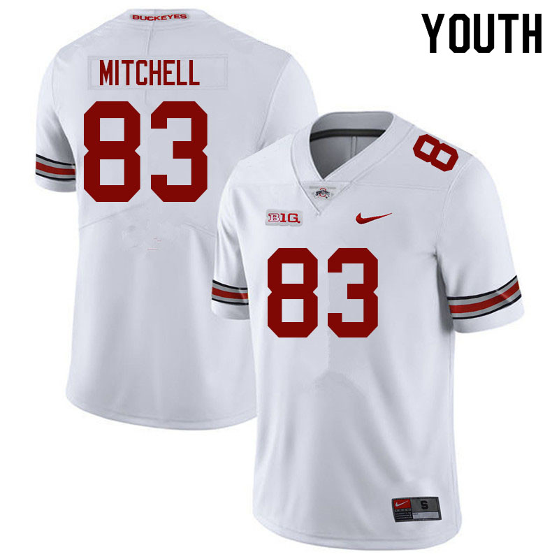 Youth Ohio State Buckeyes #83 Joop Mitchell White Authentic College Stitched Football Jersey 23AA043YJ